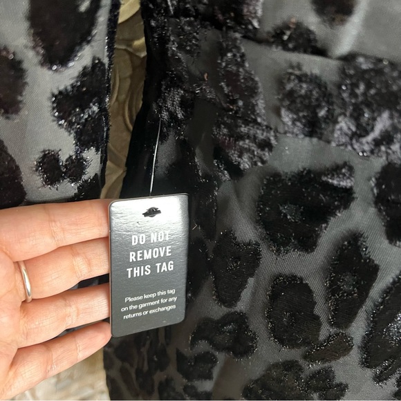 NWT Express Black Sheath Velvet Animal Print Textured Shimmer Dress Sz M - Picture 8 of 9